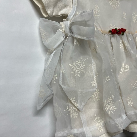 Vintage Set Infant Dress Size 3-6 M Bonnet Girl Linen Lace NWT M Bright Future - Picture 6 of 17